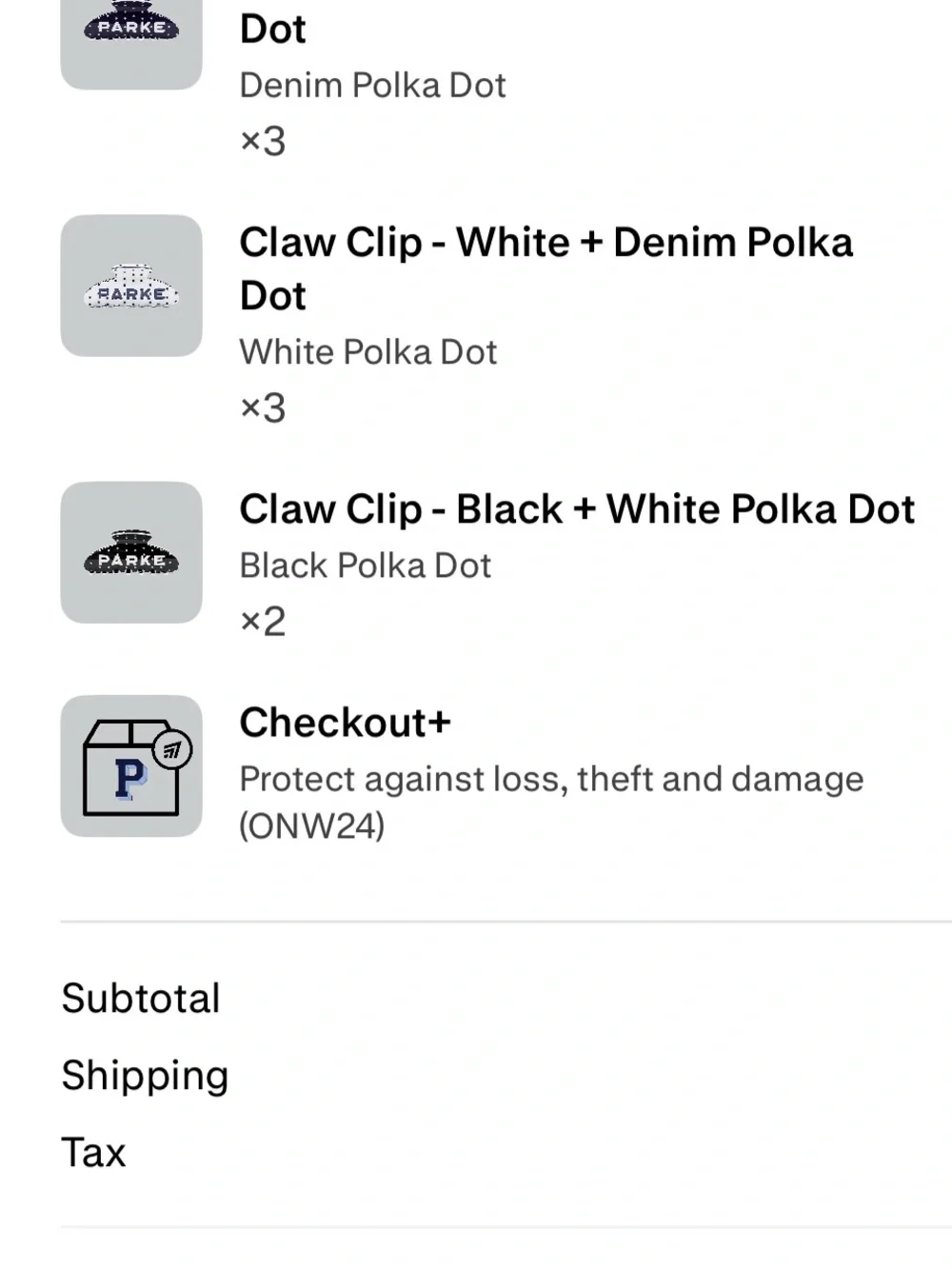 Parke  White and Navy Polka-Dot Claw Hair Clip